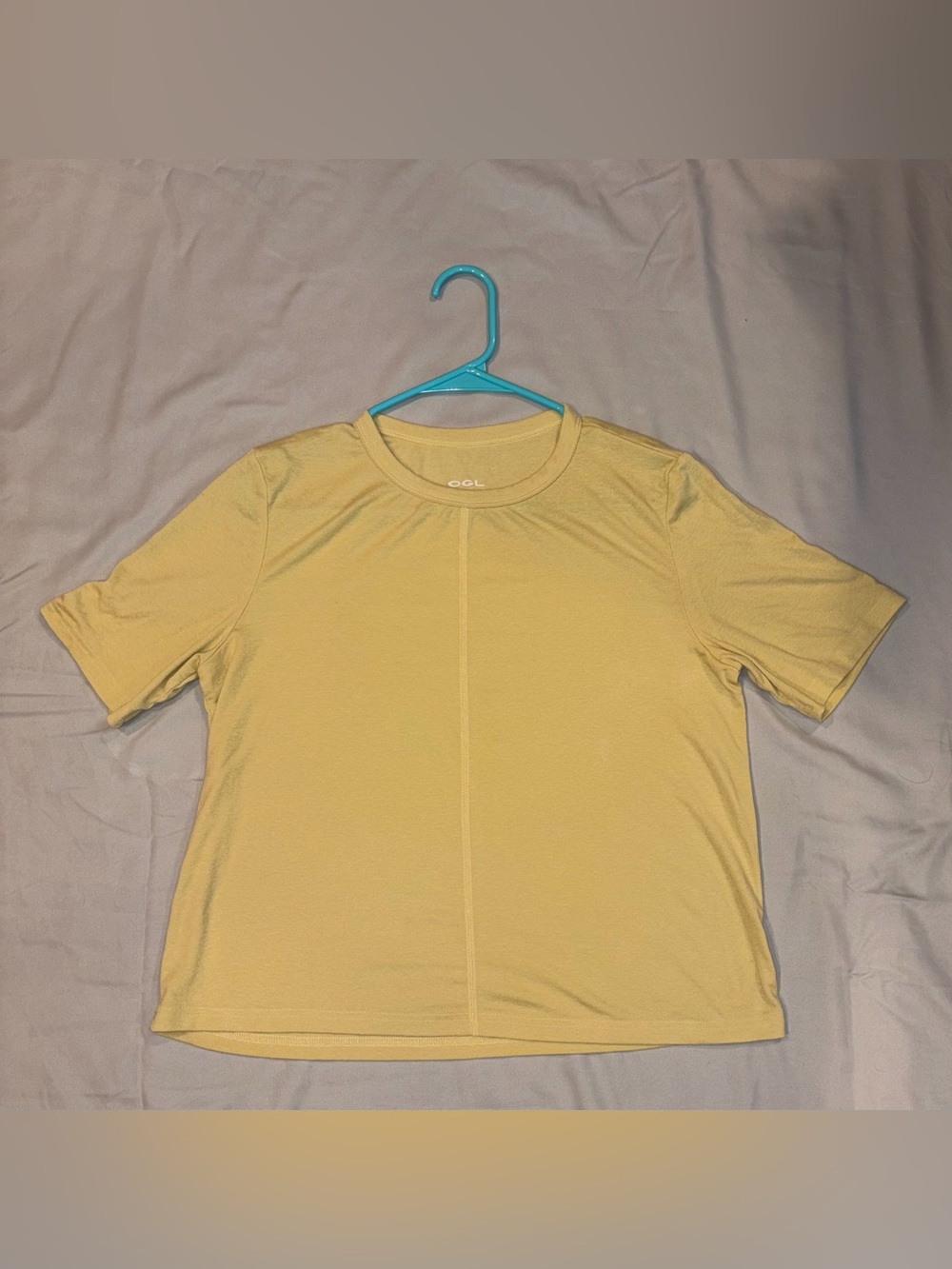 OGL Women’s Pale Yellow Crewneck Short-Sleeve Top